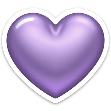heart with a metallic lavender finish sticker