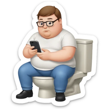 can you do  Peter Griffin sitting on the toilet playing on his phone sticker