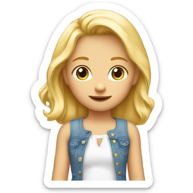 une petite fille blonde qui fait un cœur  sticker