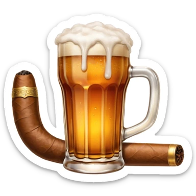 Beer & cigar sticker