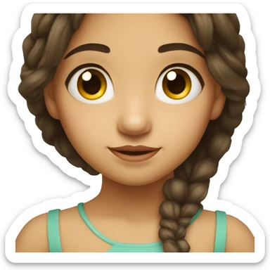 niña castaña con ojos claros sticker