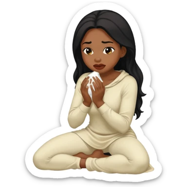 A thick, veiny BBC stretches a sexy black BBW’s plump lips wide. She’s on her knees, cheeks hollow, drooling as she deepthroats. He explodes—hot cum floods her mouth, spilling in thick white ropes down her chin and dripping onto her pale, heaving tits
 sticker