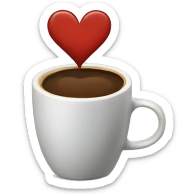the coffee emoji with a heart as the coffee sticker