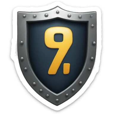 Shield with the number 6 sticker