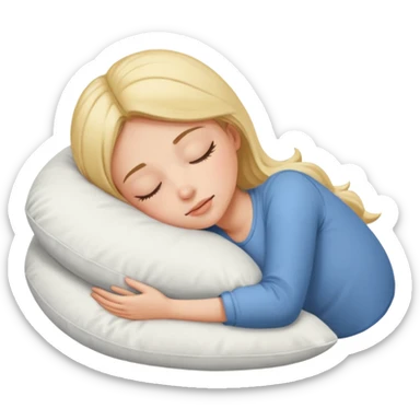 girl napping with pillow sticker