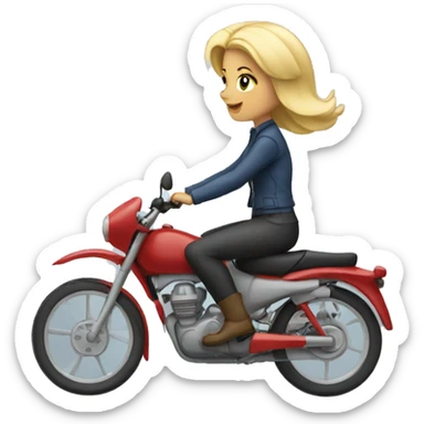 blonde woman riding on a plan sticker