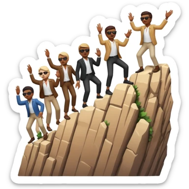 the blind leading the blind off a cliff with seeing canes  sticker