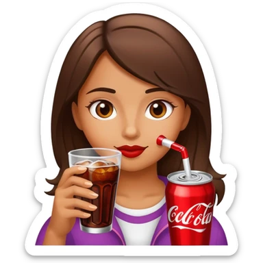 Girl drinking cola sticker
