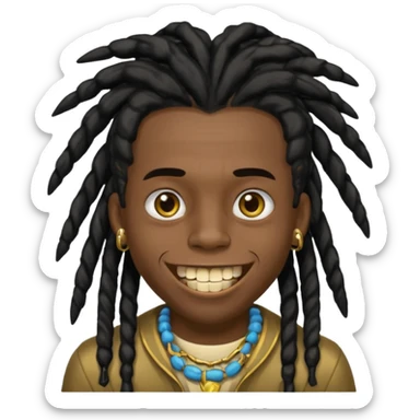 Garoto negro com black nudred com dente de ouro sticker