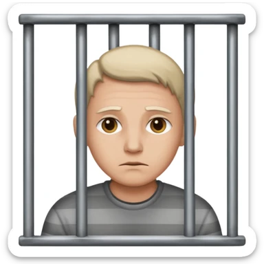 Jail emoji. A Person behind barrs sticker