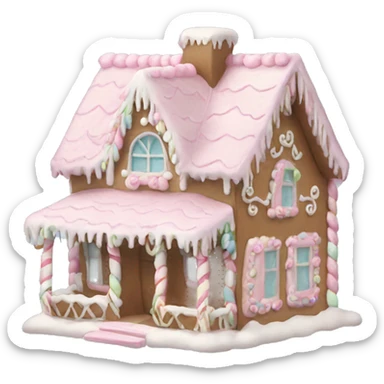pastel gingerbread house sticker