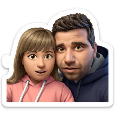 casual duo with accessories sticker