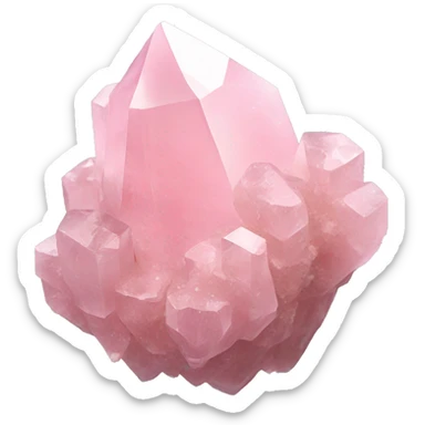 Light pink quartz crystal cluster  sticker