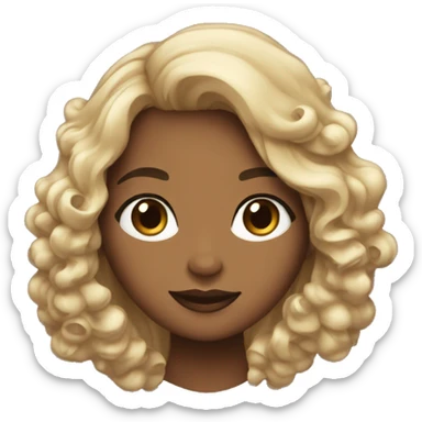 Dos chicas, una alta de pelo negro largo y rizado, otra más pequeña de pelo ondulado y castaño  sticker