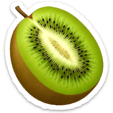 simple kiwi fruit emoji, minimal detail, maximum scalability sticker