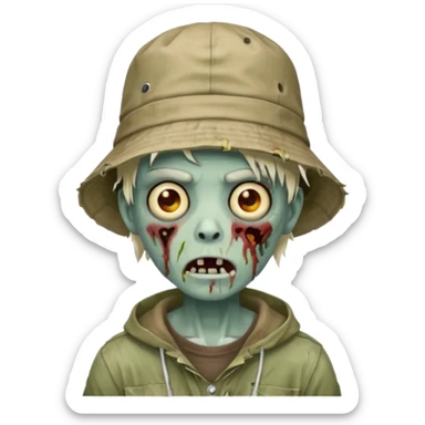 bucket hat zombie sticker