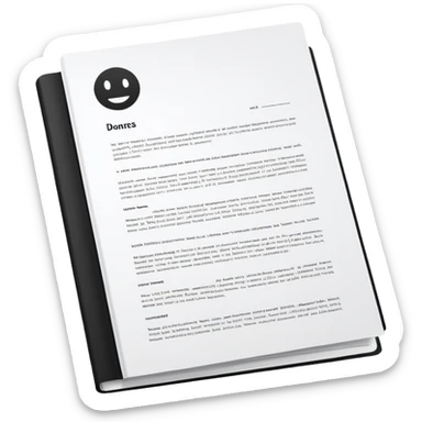 realistic documents with title page white color sticker