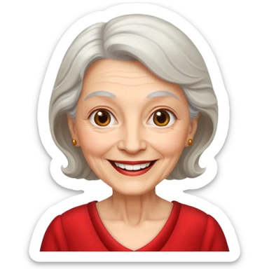 elderly woman with red dress  sticker