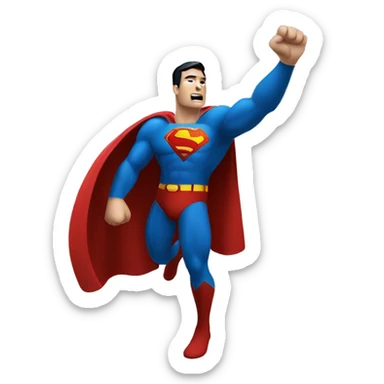 SUPERMAN WITH A RAISED HAND SAING STOP sticker