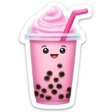 pink bubble tea  sticker