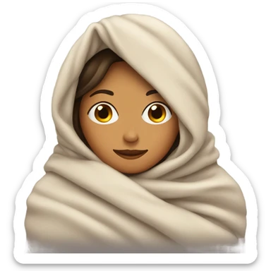 brunette wrapped in a blanket sticker