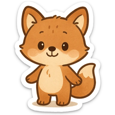 cute animal character, charming and friendly, general style sticker