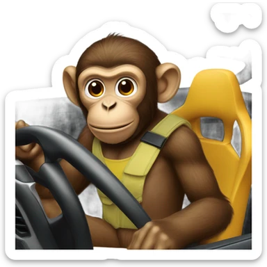 monkey driving lambo sticker