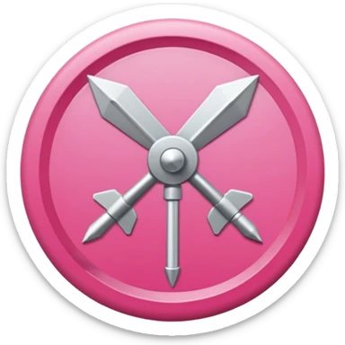 fleche directionelle blache sur fond de couleur rose sur un bouton   sticker