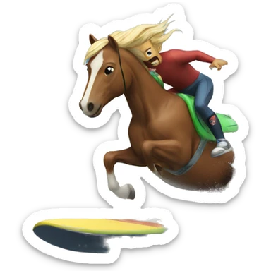 Mustang surfing sticker