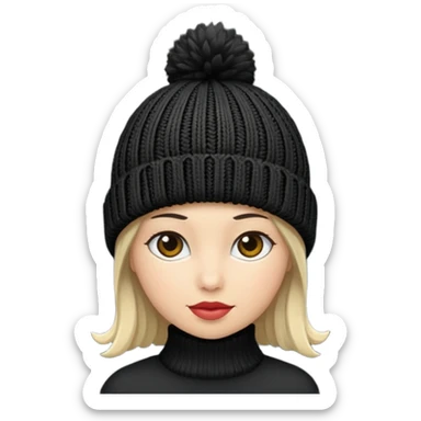 Winter Knit Hat black sticker
