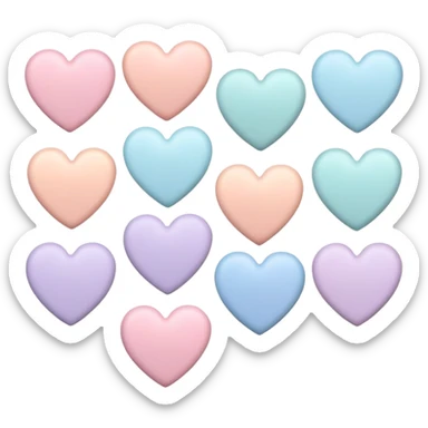 Pastel colored hearts sticker