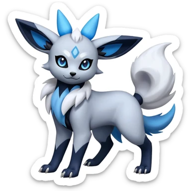 Absol-Umbreon-Zorua-Fakémon-hybrid-creature (full body)  sticker