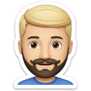 cute blonde guy with muller and a dark beard with moustache sticker