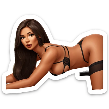 realistic lingerie portrait of girl sticker