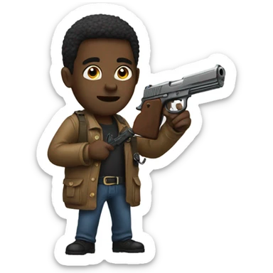 black guy with gun sticker