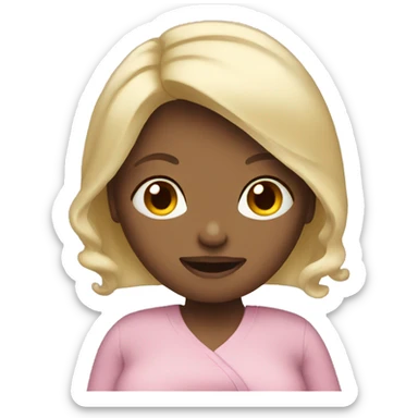 Blonde hair pregnant woman sticker