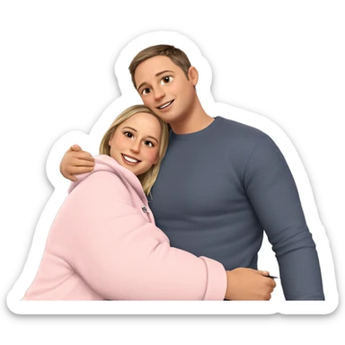 cozy indoor hug moment sticker