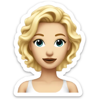 Beautiful blonde lady near Eiffel tower sticker