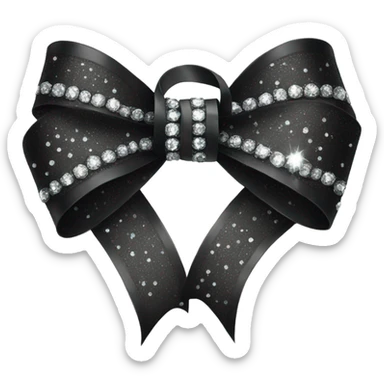 Black ribbon with sparkly diamonds on it sticker