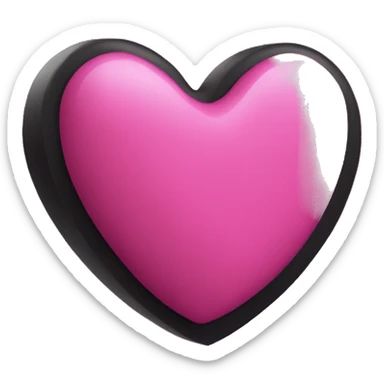 heart-deep-pink-and-black-color sticker