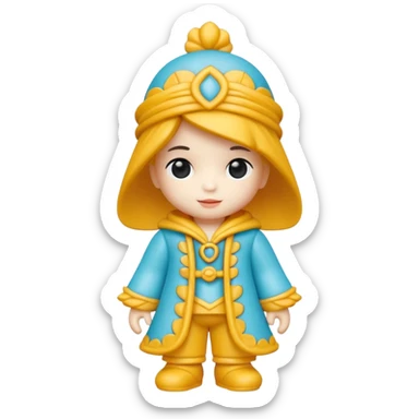 Isolated, breathtakingly vivid and intricately detailed digital illustration of the most incredibly adorable figurine imaginable, toy style. sticker
