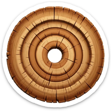 round letter w inside tree rings sticker