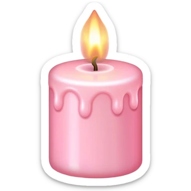 Pastel pink candle sticker