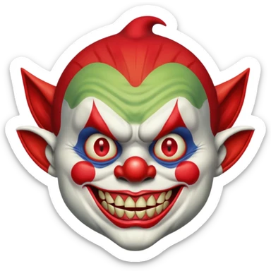 I want just one head but to be the combination of these three emojis 🤡👺👹 sticker