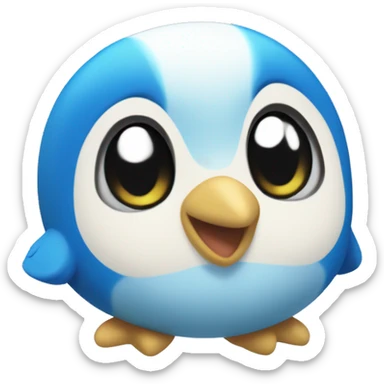 Piplup with hearts sticker