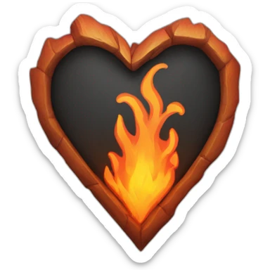 Fire heart sticker