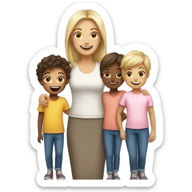 Mum with kids sticker