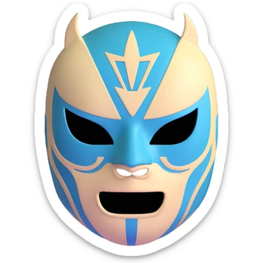 dark green, cream, and Carolina blue luchador mask sticker