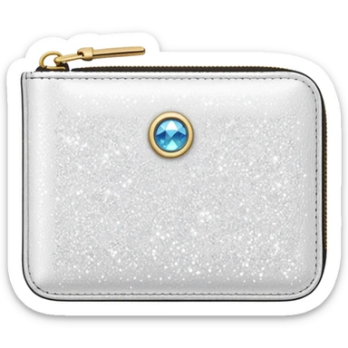 glitter white wallet sticker