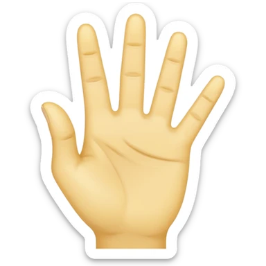 raised hand (stop gesture) but only the index finger pointing up, other fingers closed yellow emoji style  sticker